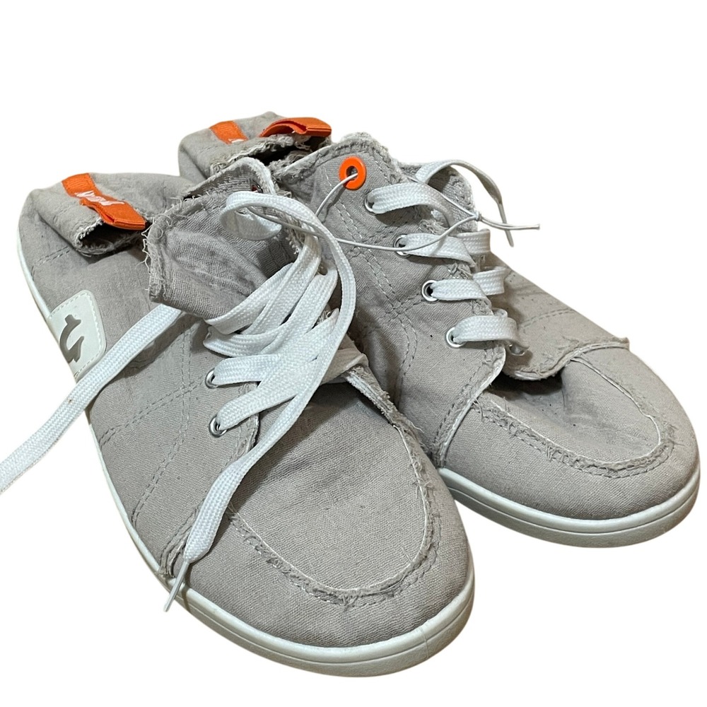 True Religion Sahana Gray Canvas Lace Up Sneakers Shoes Women's US 10‎ NWOT